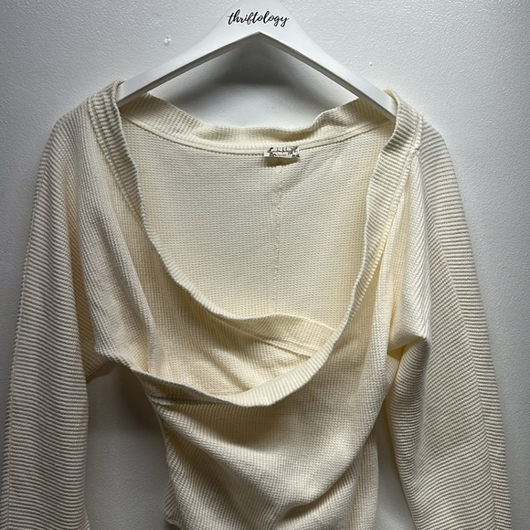 Intimately Free People Lovin This Feeling Bodysuit Long Sleeve Knit Cream Large - Picture 3 of 6